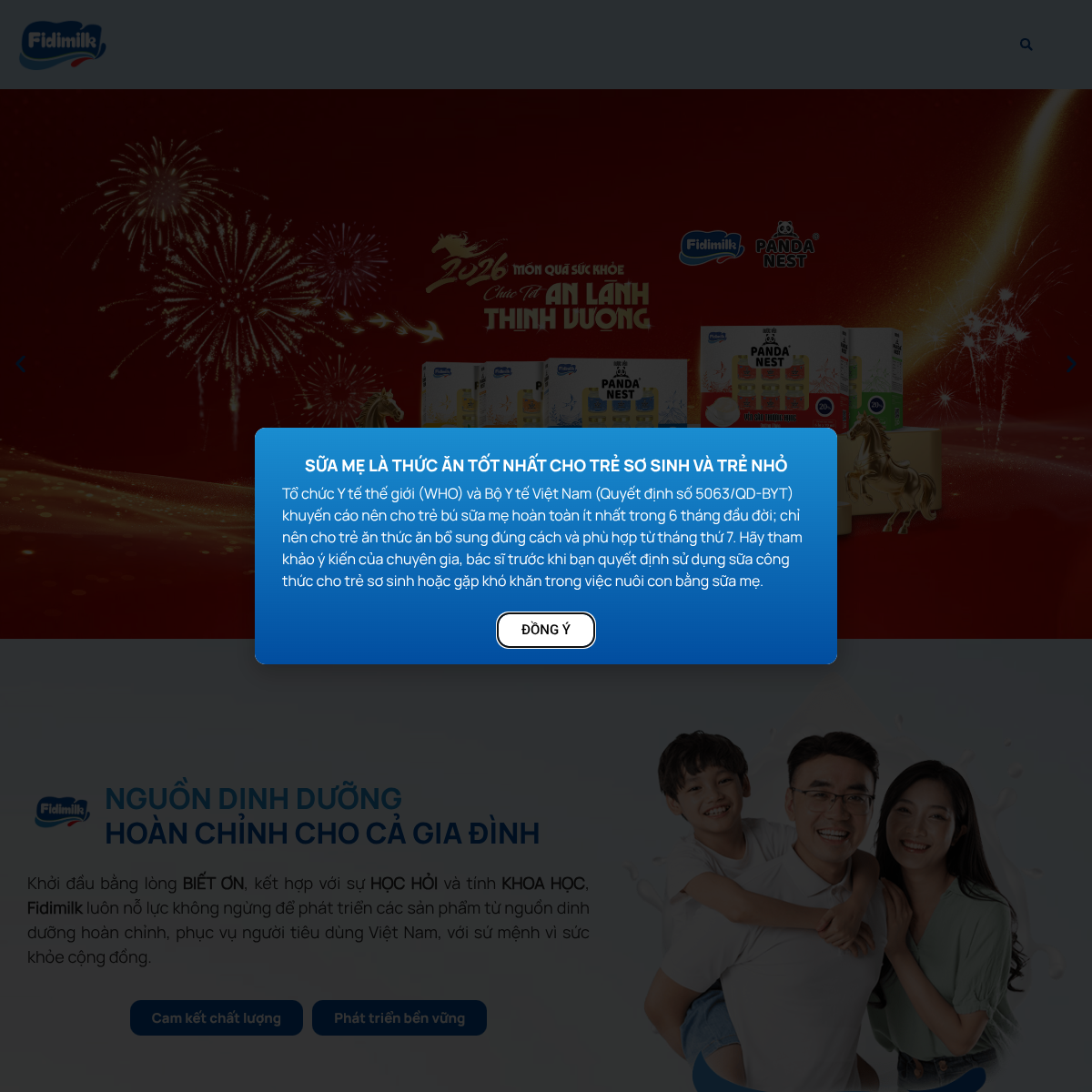 Fidimilk website screenshot