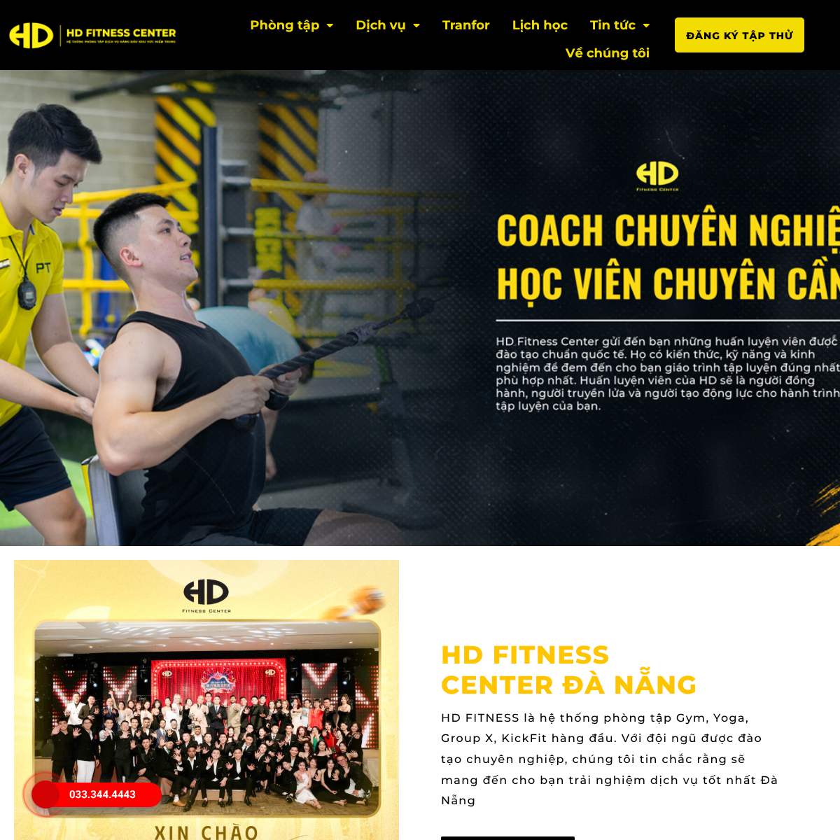 HD Fitness website screenshot