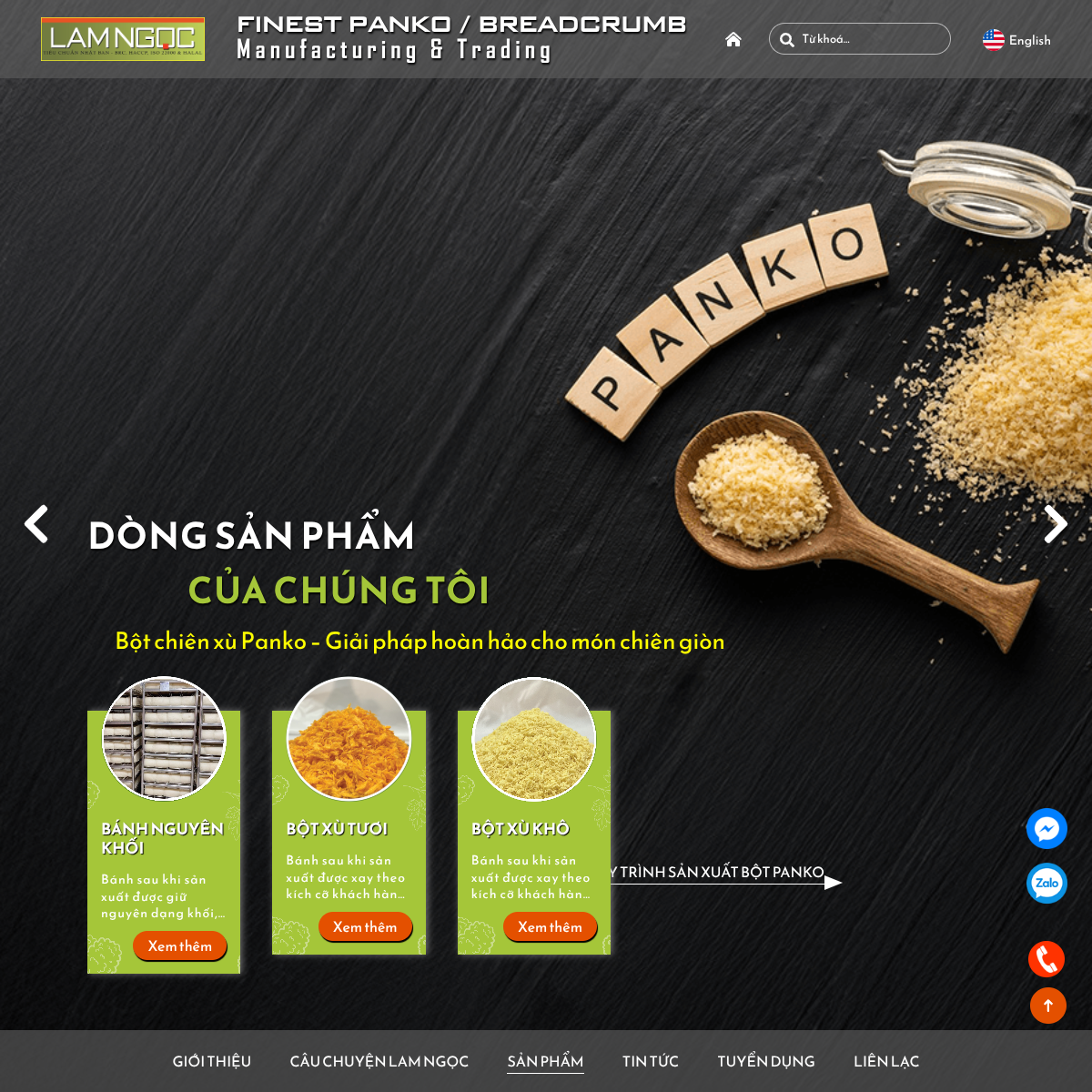 LAMNGOCFOOD website screenshot